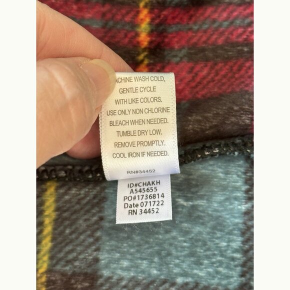 Cuddl Duds Women’s 2X Plaid Red Blue Plaid Plush Pj Top Loungewear Cozy Winter - Picture 8 of 10